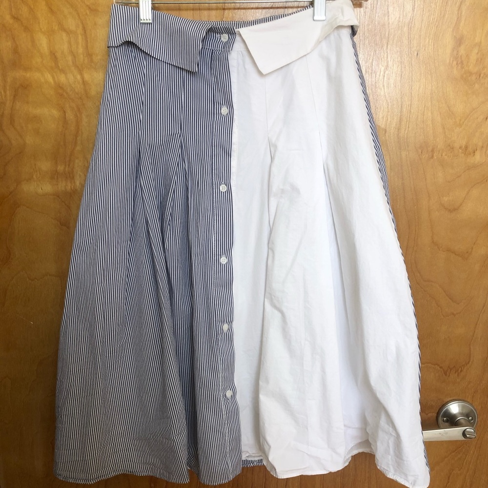 High-Waisted Midi Skirt with button detailing